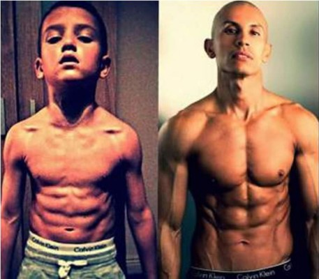 Video: Niño de 8 años impresiona con increíble musculatura