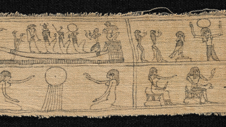 Un fragmento de los pergaminos funerarios egipcios conocidos como el Libro de los Muertos.