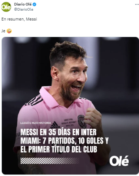 Diario Olé de Argentina: “En resumen, Messi”.