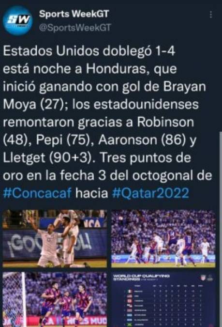 La derrota de Honduras no pasó por alto y en redes sociales diferentes medios internacionales se pronunciaron sobre lo ocurrido en el Olímpico.