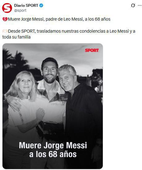 Conmoción tras muerte de Jorge Messi: Barcelona-Real Madrid dejan mensajes a Leo