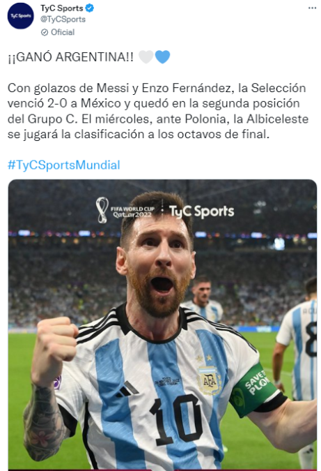 Y los medios argentinos mostraron su euforia por el triunfo.