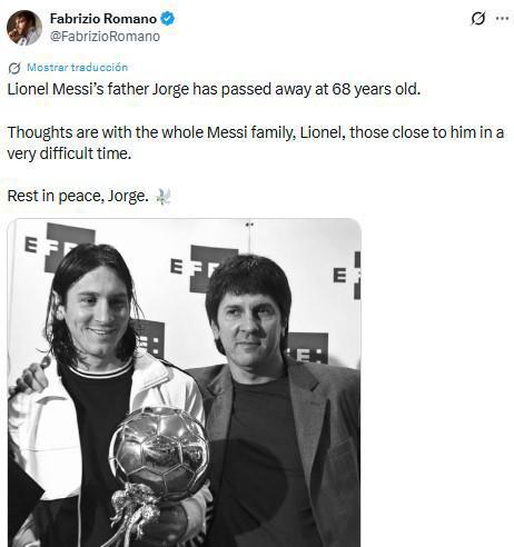 Conmoción tras muerte de Jorge Messi: Barcelona-Real Madrid dejan mensajes a Leo