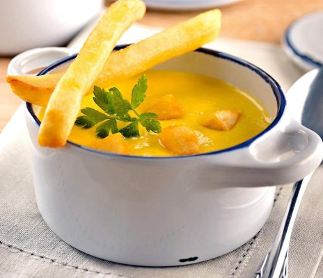 Crema de papa y verduras