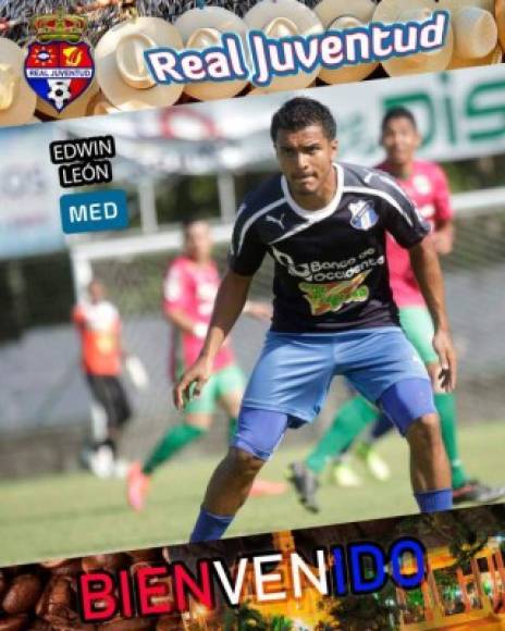 Edwin León: El talentoso mediocampista jugará con el Real Juventud de la Liga de Ascenso. En primera militó en clubes como Honduras Progreso y Juticalpa FC.<br/>