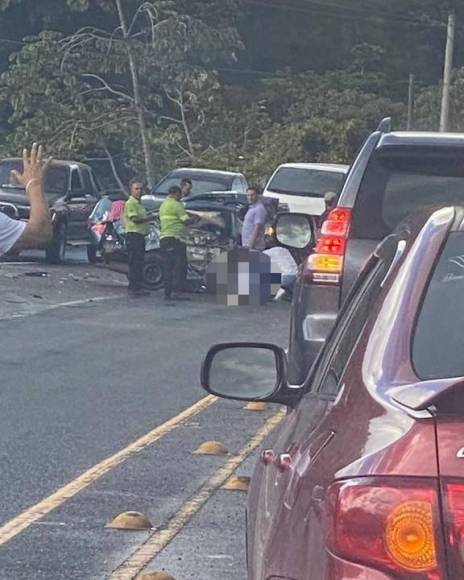 Accidente ocurrido ayer en la CA-5. 