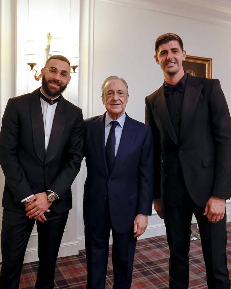 Karim Benzema, Florentino Pérez y Thibaut Courtois, presentes en la Gala del Balón de Oro 2022.