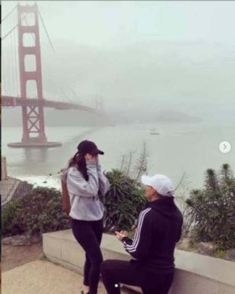 Teófimo López sacó su lado romántico al pedirle matrimonio a Cynthia en el famoso puente de San Francisco
