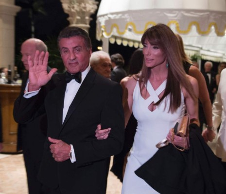 Sylvester Stallone arrives at US President-elect Donald Trump's New Year's Eve party December 31, 2016 at Mar-a-Lago in Palm Beach, Florida. / AFP PHOTO / DON EMMERT