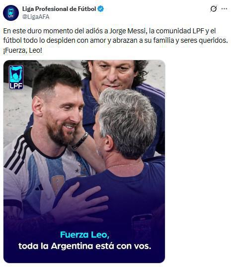 Conmoción tras muerte de Jorge Messi: Barcelona-Real Madrid dejan mensajes a Leo