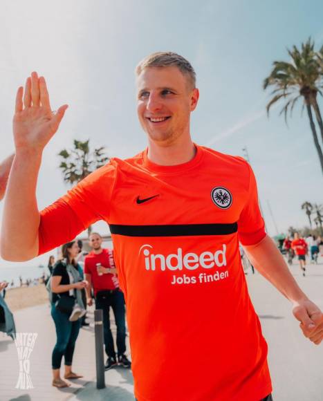 Los jugadores del Eintracht Frankfurt disfrutaron de Barcelona antes de volver a Alemania.