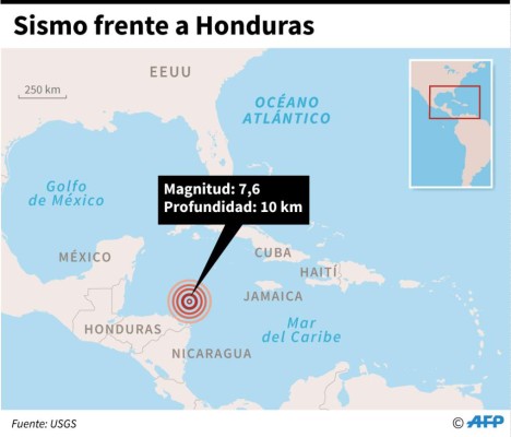 México descarta formación de tsunami por sismo en Honduras