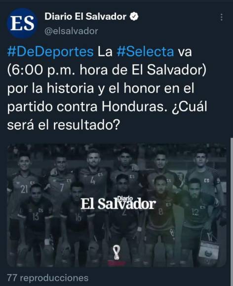 “Partido por la historia y el honor”, mencionan los medios deportivos de El Salvador.