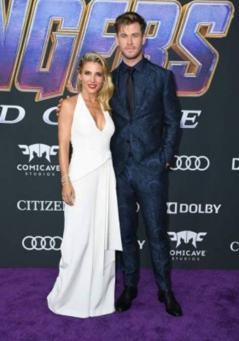 El actor Chris Hemsworth (Thor) llegó acompañado junto a su esposa, la española Elsa Pataky.