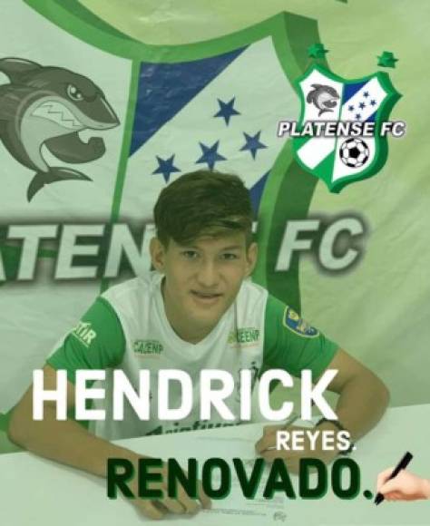 Hendrick Reyes: Joven mediocampista hondureño de 18 años de edad que fue renovado por el Platense de Cortés.<br/>