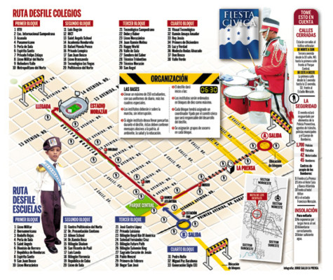 Escolares piden por la paz en su marcha cívica