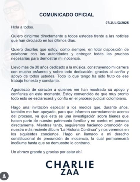 Charlie Zaa, del bolero al escándalo: seis bienes incautados por nexos con paramilitares
