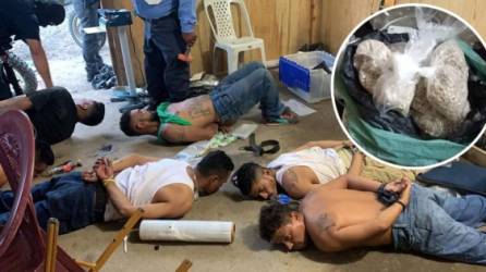 Ocho miembros de la Mara Salvatrucha (MS-13) fueron capturados el miércoles con droga y armas de grueso calibre en San Pedro Sula.