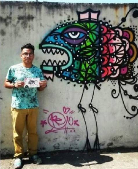 El artista hondureño, originario del barrio Medina, quiere alegrar las paredes de las calles de San Pedro Sula.