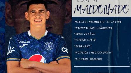 Edwin Maldonado fue anunciado como nuevo jugador del Motagua.