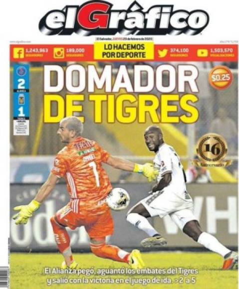 El Alianza de El Salvador se ganó el respeto al ganar de local a los Tigres de México, para entonces las portadas fueron también durísimas.