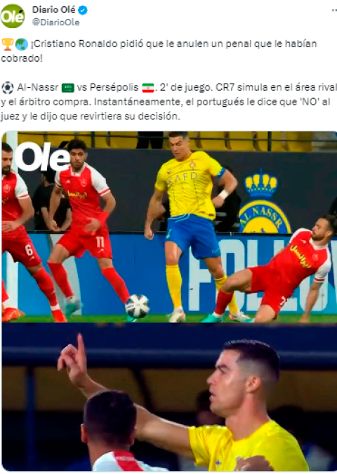 Medios de Argentina, España y aficionados de varias partes del mundo reaccionaron a la jugada de Cristiano Ronaldo y su decisión de rechazar el penal.