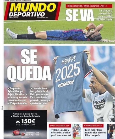 En Francia se mofan del Real Madrid: Las portadas de la renovación de Mbappé con el PSG