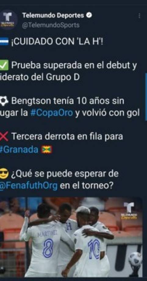 Telemundo Deportes señaló que hay que tener cuidado con la H.