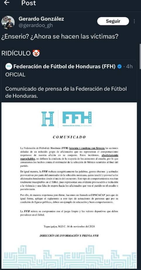 “¿Enserio? ¿Ahora se hacen las víctimas?” 