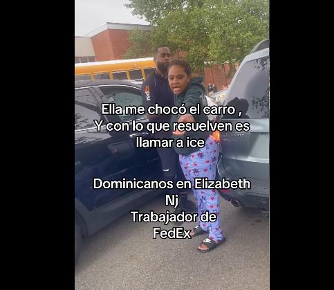 Dominicano tras chocar con hondureña: Voy a llamar a ICE para que te lleve a tu país