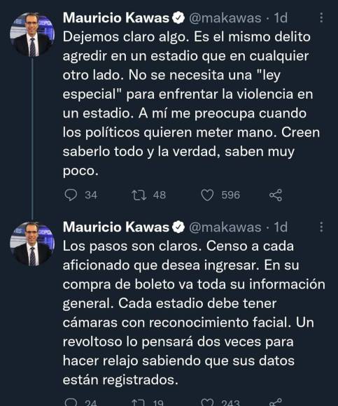 El periodista Mauricio Kawas dio su punto de vista con unas palabras contundentes.