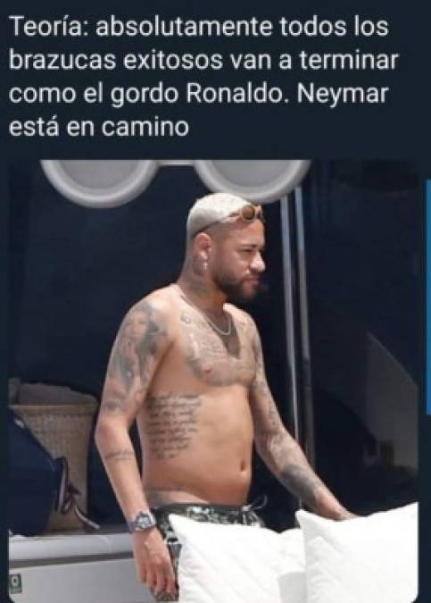 Preocupación y burlas ha desatado el cambio físico de Neymar en sus vacaciones.