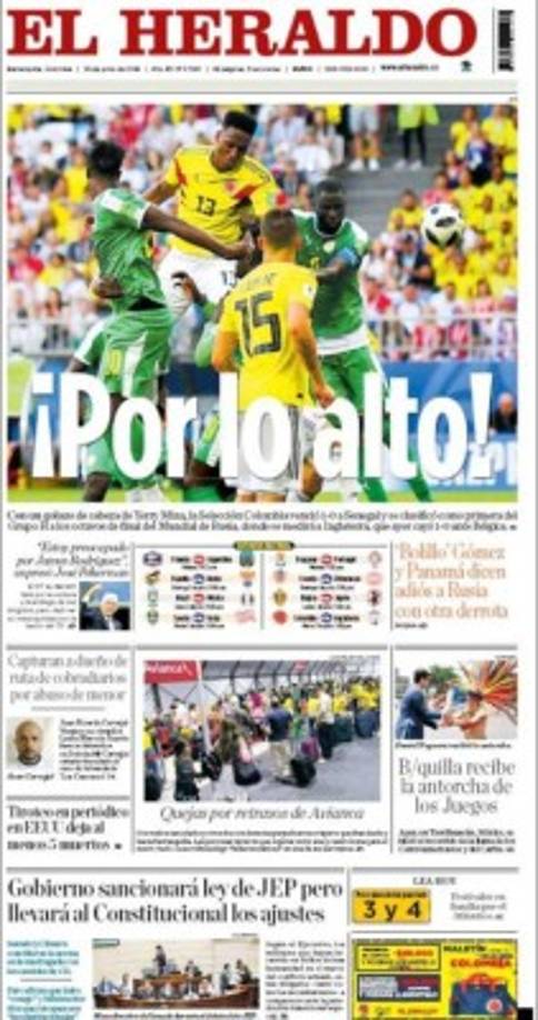 Yerry Mina es el héroe de Colombia al anotar el gol que los clasificó a octavos de final tras vencer 1-0 a Senegal.