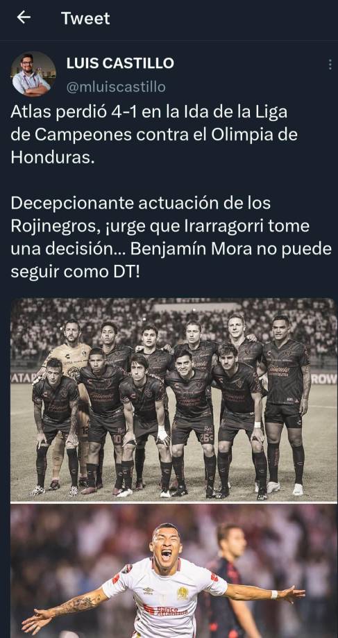 Atlas fue una decepción en el estadio Olímpico de San Pedro Sula. La prensa señala que su DT no pude seguir en el banquillo del equipo.