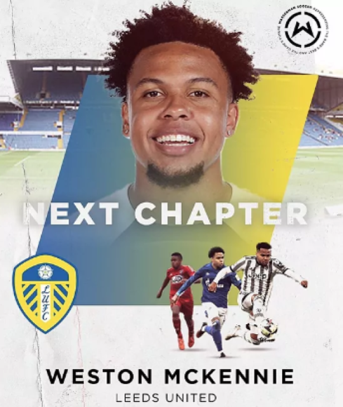 El jugador estadounidense, Weston McKennie fichó por el Leeds hasta final de temporada. La Juventus y el equipo acordaron una cesión por 1.2 millones de euros.