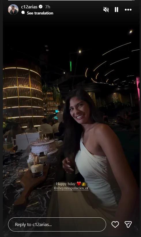 Sheynnis Palacios celebra su cumpleaños con Carlos Arias