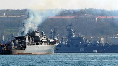 El crucero misilístico “Moskva” es el buque insignia de la Armada rusa.