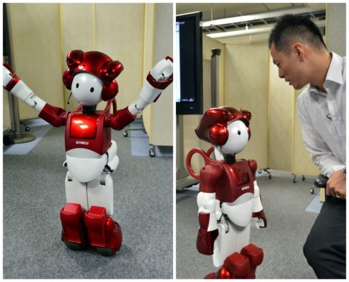 Emiew, el robot que hace bromas y analiza las reacciones