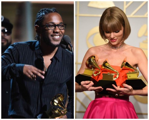 Taylor Swift y Kendrick Lamar comparten la gloria en los Grammy