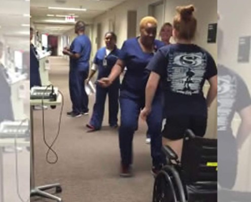 Así reaccionó una enfermera al ver caminar a su paciente paralítica