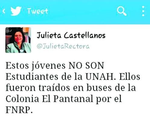 Rectora: la Resistencia llevó gente violenta a las protestas