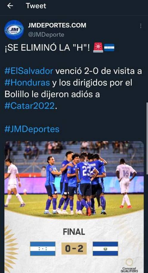 “Se eliminó la H”, señaló la prensa deportiva de Panamá.