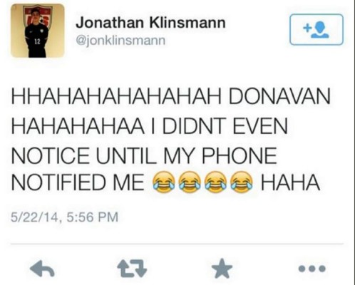 Hijo de Klinsmann se burló de Donovan en Twitter