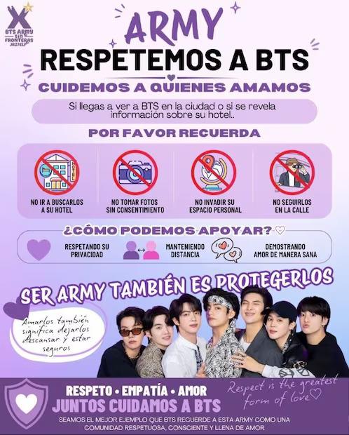 ARMY pide respeto para BTS en su visita a México