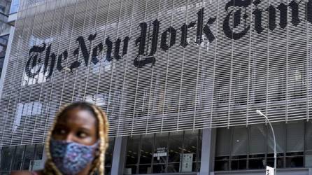 Vista del edificio del diario The New York Times (NTY) en Nueva York.