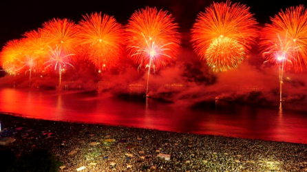 Celebraciones en las playas de Copacabana, Río de Janeiro, Brasil.