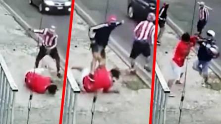 Aficionados del Olimpia agredieron cobardemente a un hincha del Municipal de Guatemala.