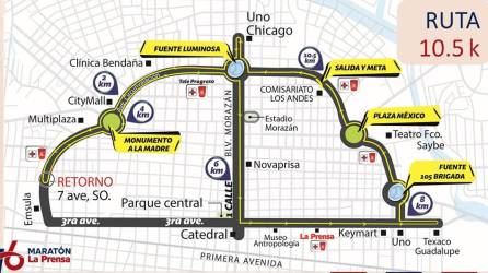 Esta es la ruta 10.5 kilómetros en la Maratón de LA PRENSA.