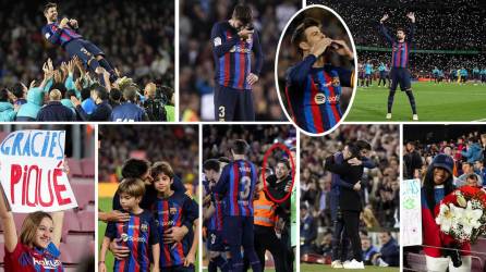 En imágenes la despedida de Gerard Piqué del Camp Nou con la camiseta del Barcelona en el partido contra el Almería por la Liga Española.