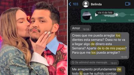 El cantante mexicano Christian Nodal exhibió este miércoles una supuesta conversación que mantuvo con Belinda para mostrar que la cantante le pedía dinero para cuidados personales y para sus padres.